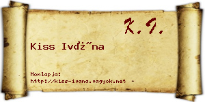 Kiss Ivána névjegykártya